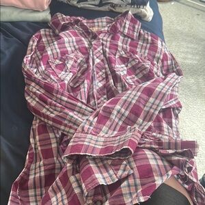 Plaid Button-Up Shirt